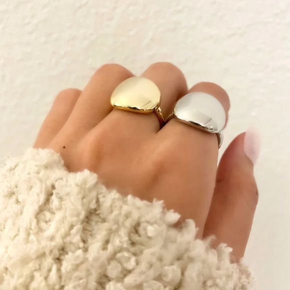 925 Sterling Silver Round Circle Ring Minimalist Ring Stacking Geometric Ring - Picture 5 of 9